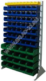 Стойка с пластиковыми ящиками B1-01-07-04 односторонняя 1150х2000