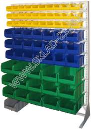 Стойка с пластиковыми ящиками C1-03-03-03 односторонняя 1150х1500