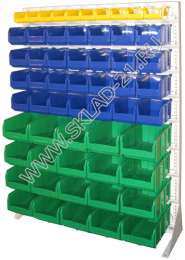 Стойка с пластиковыми ящиками C1-01-04-04 односторонняя 1150х1500