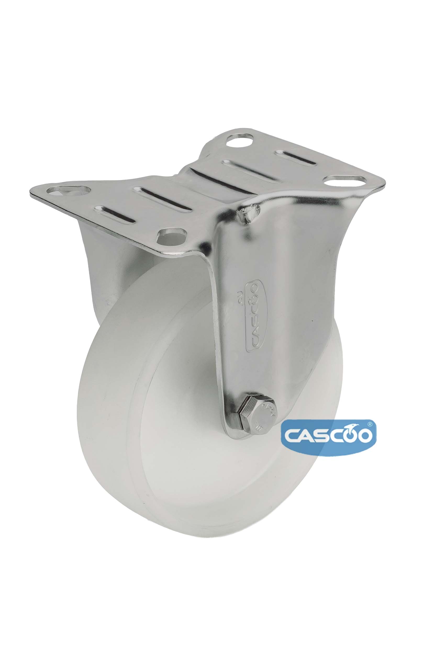 Колесо CASCOO фиксированное из нержавейки (d=80мм, г/п=130кг), полиамид, Германия
