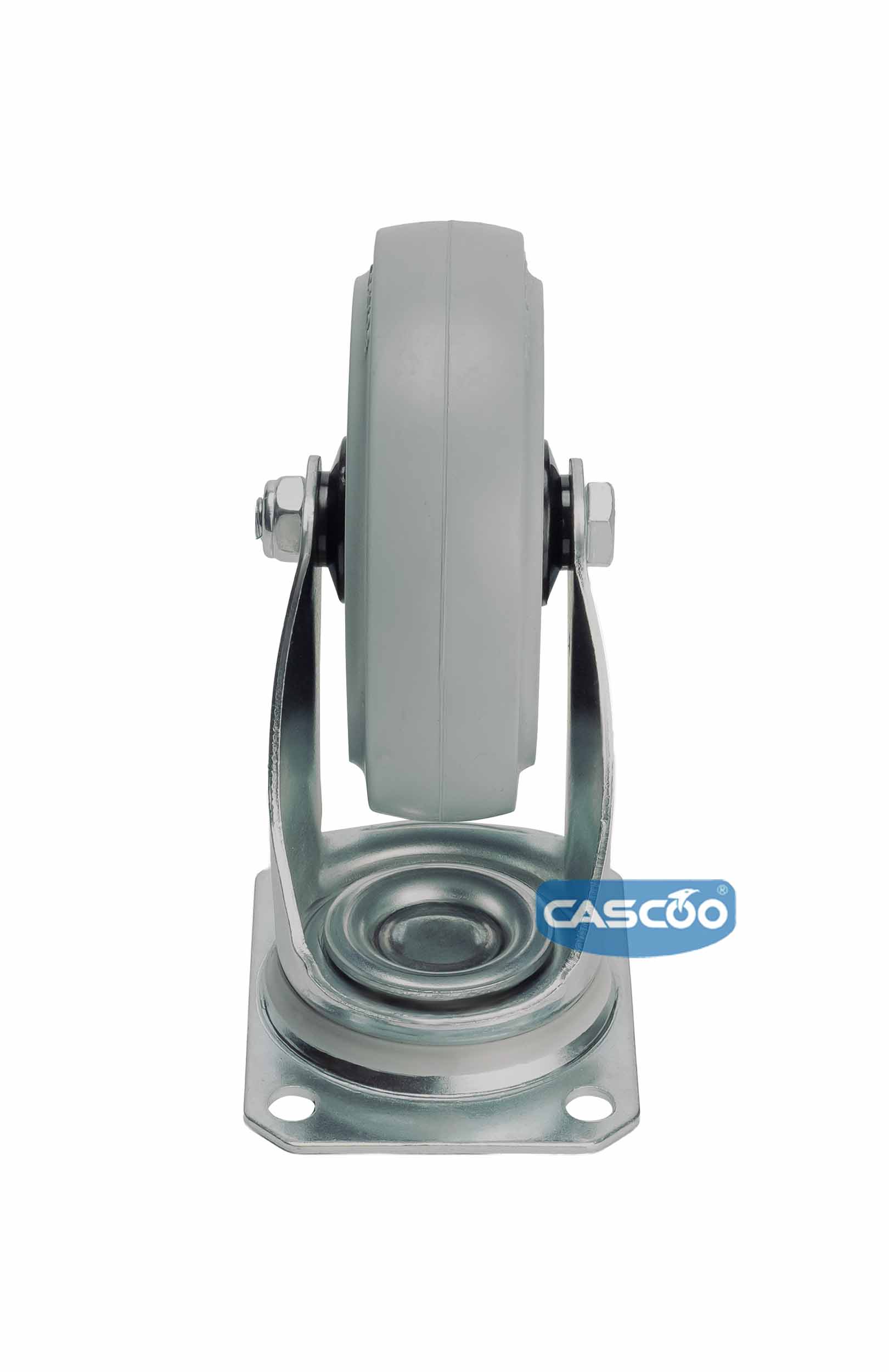 Колесо CASCOO поворотное (d=125мм, г/п=250кг), серая резина / полиамид, Германия
