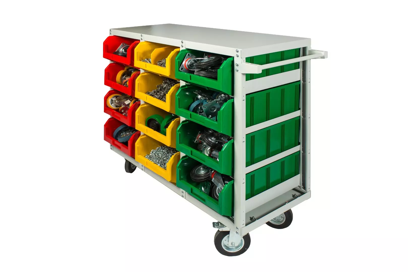 Стеллаж мобильный Стелла с ящиками V4 на 12 ячеек V4-12-160К