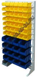 Стойка с пластиковыми ящиками А1-07-04-00 односторонняя 735х1500