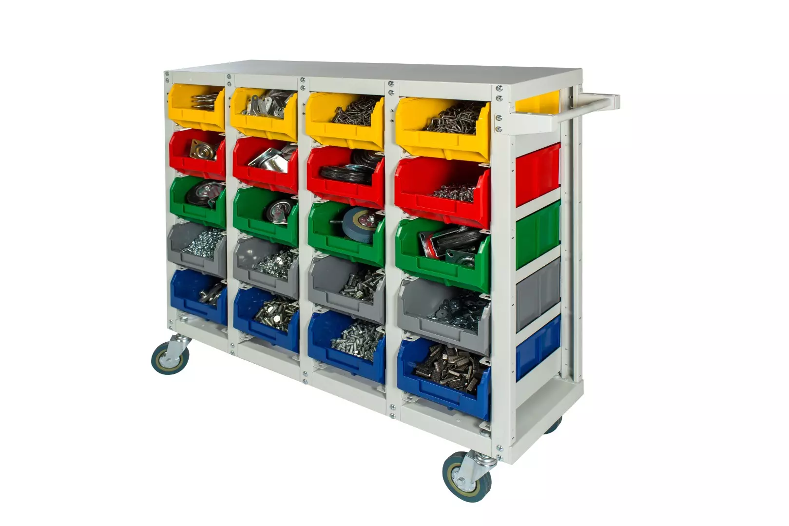 Стеллаж на колесах с ящиками V3 на 20 ячеек V3-20-100К