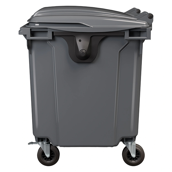 Передвижной мусорный контейнер 1100 л. с крышкой без педали