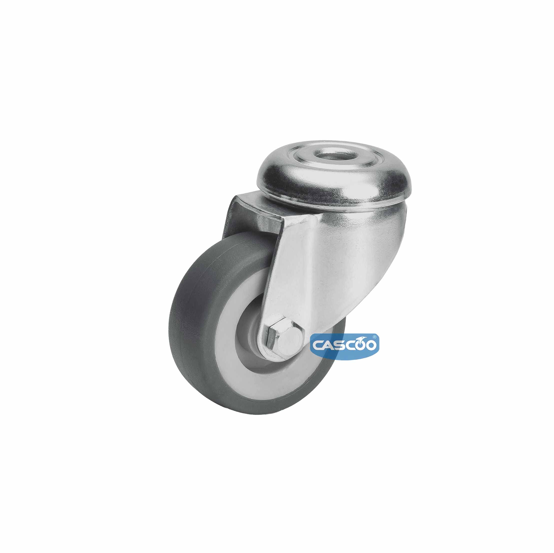 Колесо CASCOO поворотное, (d=50мм, г/п=50кг) термопластичная резина / полипропилен, Германия