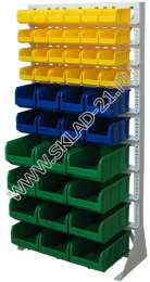 Стойка с пластиковыми ящиками А1-04-02-04 односторонняя 735х1500