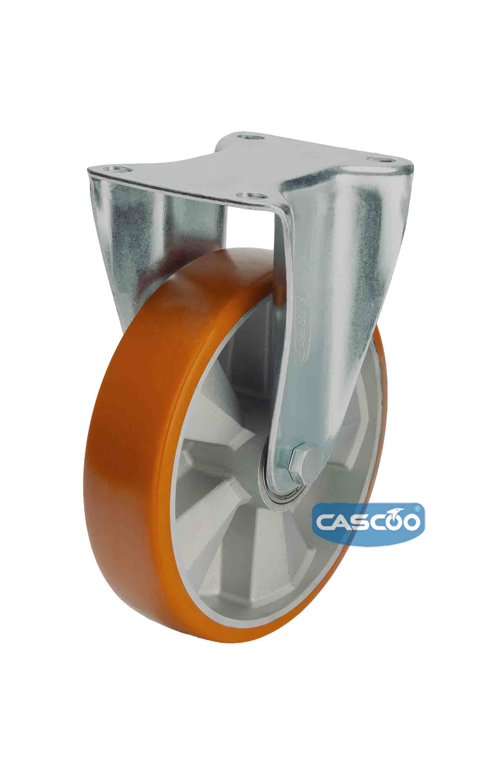 Колесо CASCOO фиксированное, (d=200мм, г/п=700кг) полиуретан/алюминий, Германия