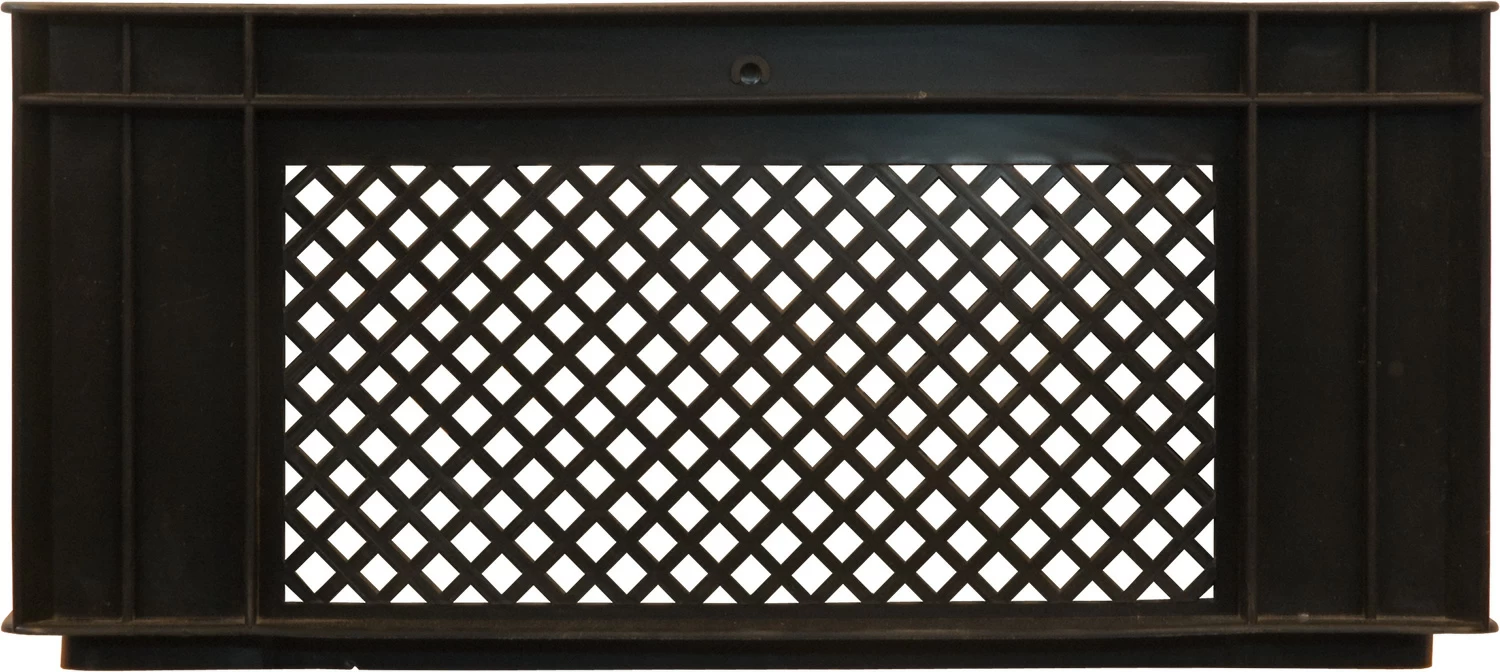 Ящик дрожжевой, дно сплошное, стенки перфорированные 410х315х180 черный