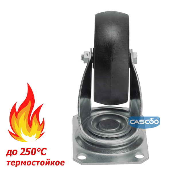 Колесо CASCOO термостойкое поворотное (d=100мм, г/п=100кг), полиамид со стекловолокном, Германия