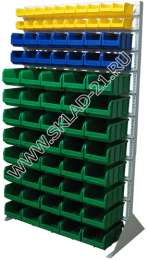 Стойка с пластиковыми ящиками B1-02-02-08 односторонняя 1150х2000