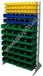 Стойка с пластиковыми ящиками B1-03-02-07 односторонняя 1150х2000