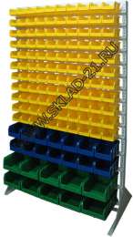 Стойка с пластиковыми ящиками B1-11-02-02 односторонняя 1150х2020