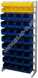 Стойка с пластиковыми ящиками А1-02-08-00 односторонняя 735х1500