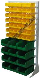 Стойка с пластиковыми ящиками А1-07-00-04 односторонняя 735х1500