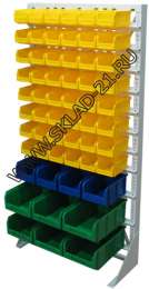 Стойка с пластиковыми ящиками А1-08-01-02 односторонняя 735х1500