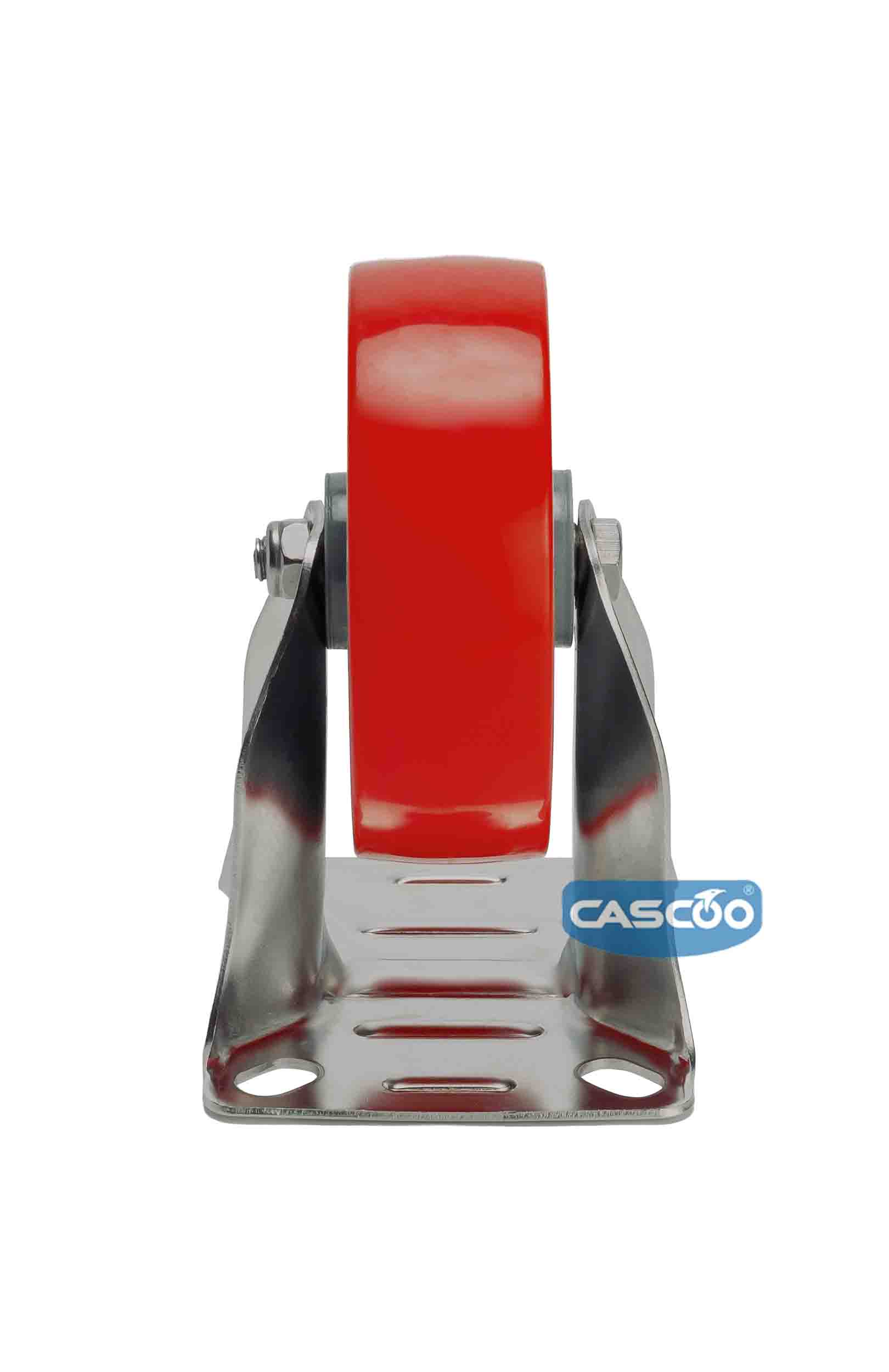 Колесо CASCOO фиксированное из нержавейки (d=100мм, г/п=150кг), полиуретан / полиамид, Германия