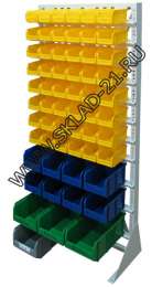 Стойка с пластиковыми ящиками А1-08-02-01 односторонняя 735х1500