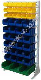 Стойка с пластиковыми ящиками А1-03-06-01 односторонняя 735х1500