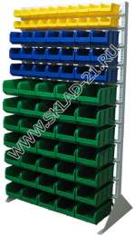 Стойка с пластиковыми ящиками B1-02-03-07 односторонняя 1150х2000