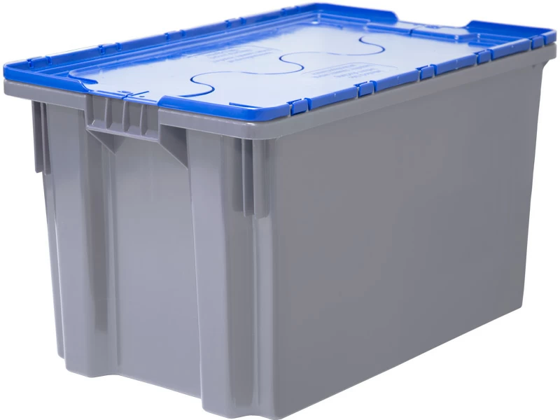 Ящик с крышкой на петлях Safe PRO, сплошной 600x400x365 серый