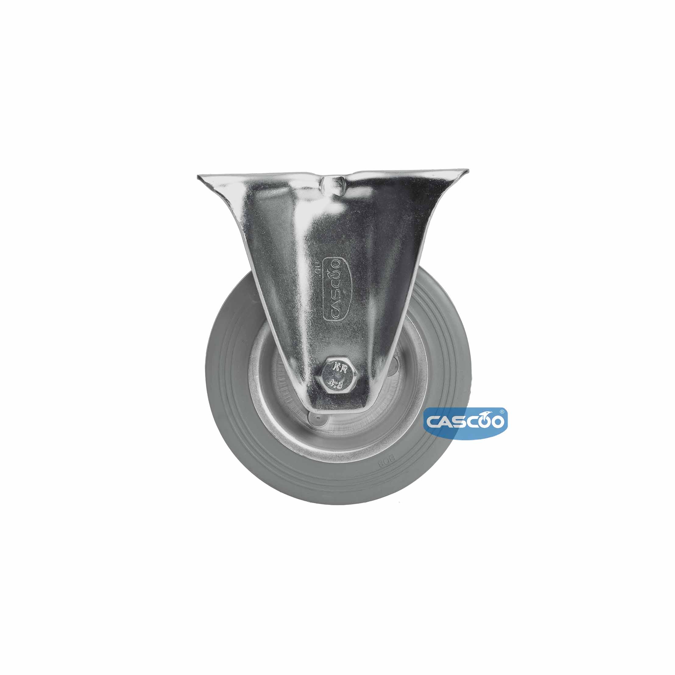 Колесо CASCOO фиксированное, (d=100мм, г/п=75г) серая резина/сталь, Германия