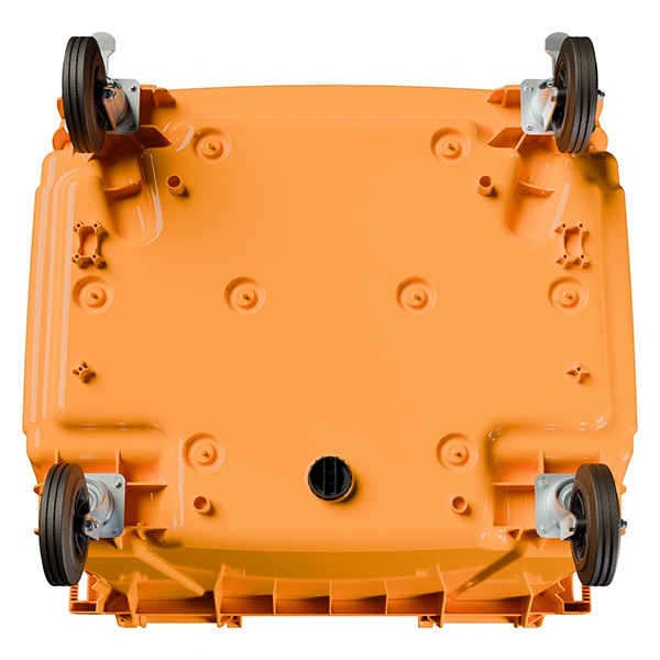 Мусорный контейнер 1100 литров, оранжевый цвет