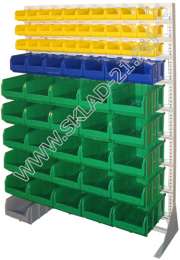 Стойка с пластиковыми ящиками C1-03-01-05 односторонняя 1150х1500
