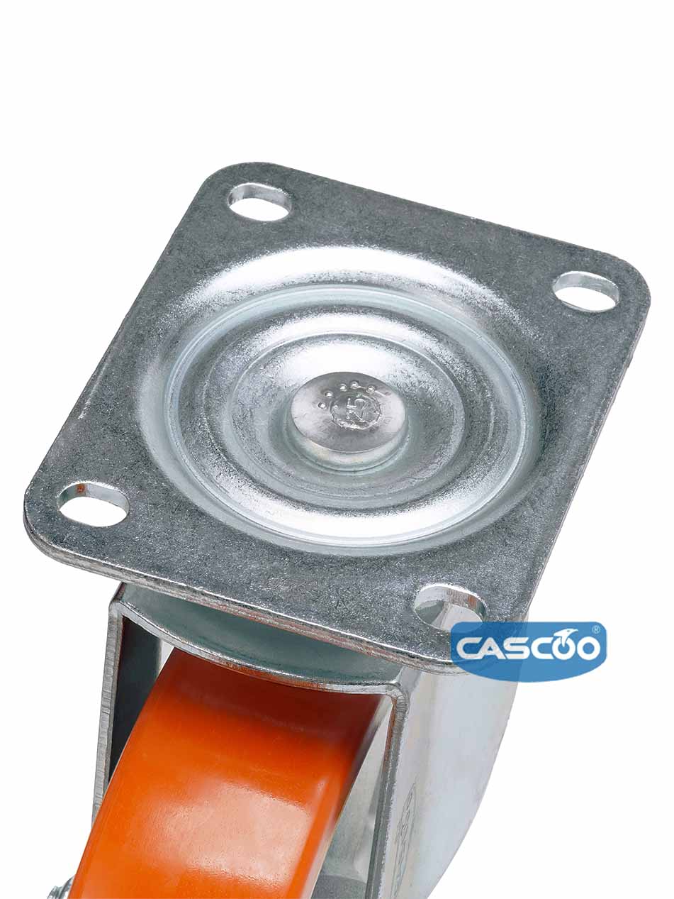 Колесо CASCOO поворотное, (d=200мм, г/п=700кг) полиуретан/алюминий, Германия