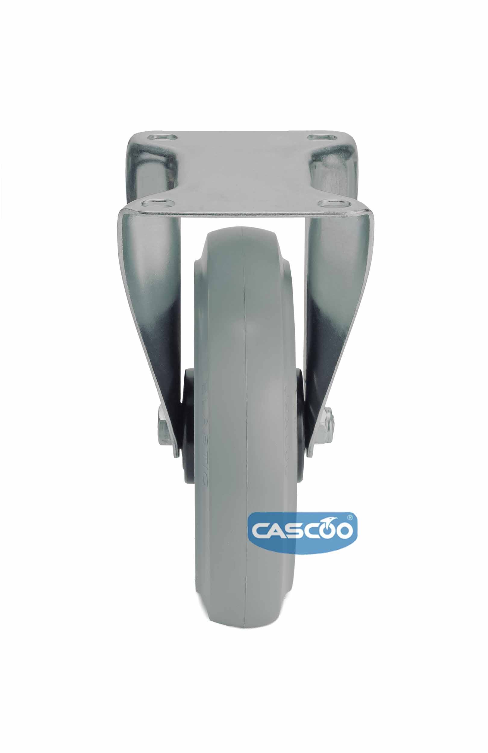 Колесо CASCOO фиксированное (d=200мм, г/п=350кг), серая резина / полиамид, Германия