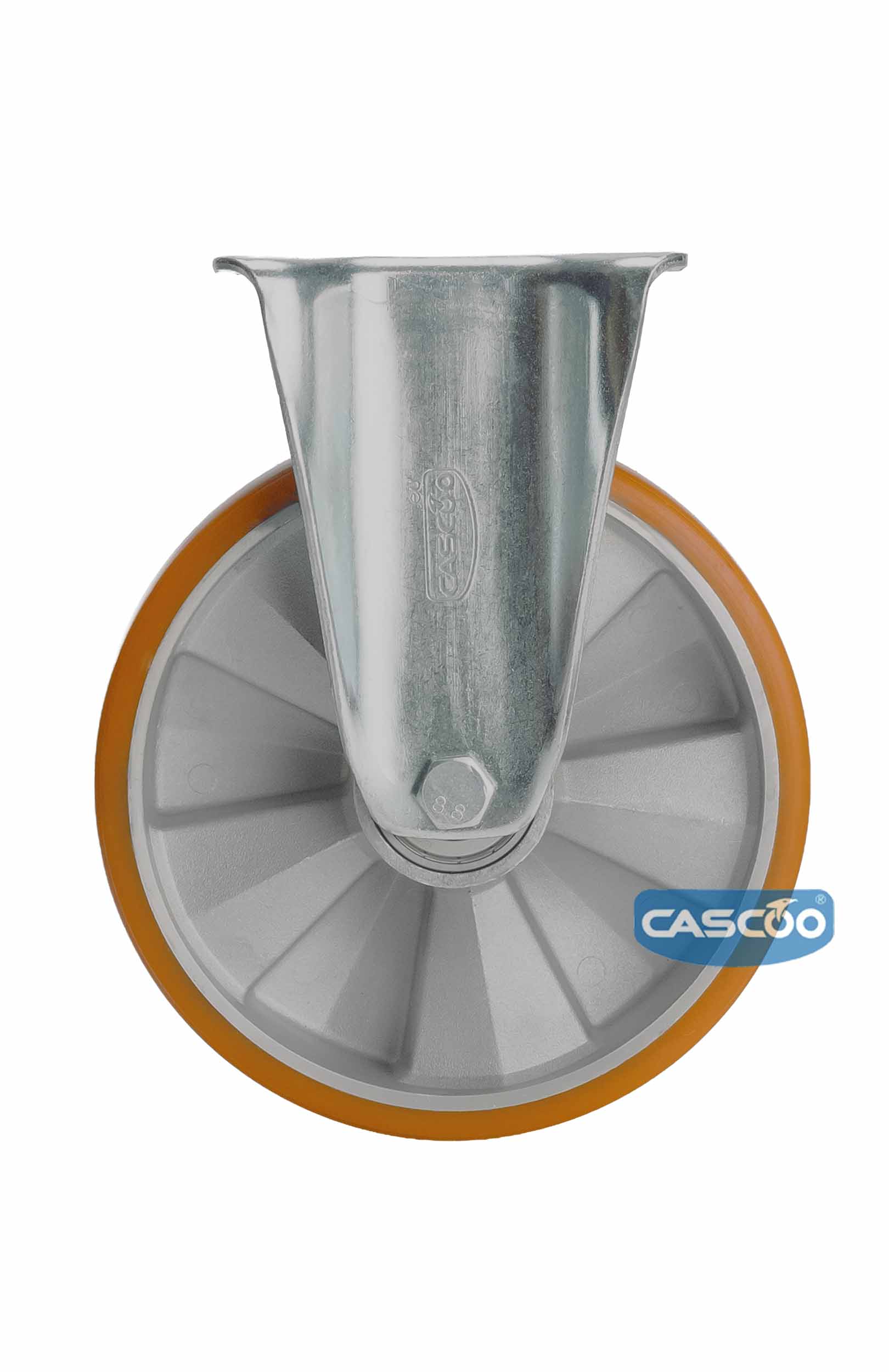 Колесо CASCOO фиксированное, (d=200мм, г/п=700кг) полиуретан/алюминий, Германия