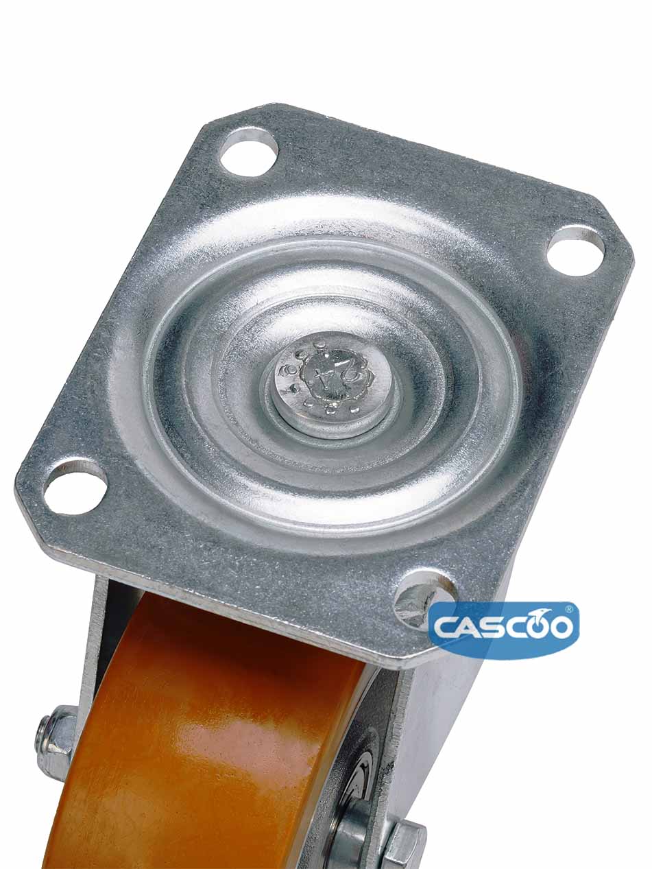 Колесо CASCOO поворотное, (d=125мм, г/п=300кг) полиуретан/алюминий, Германия