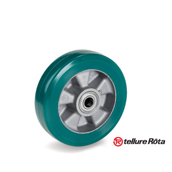 Колесо Tellure Rota 622104 под ось (d=160мм, г/п=550кг), полиуретан TR-ROLL /алюминий, Италия