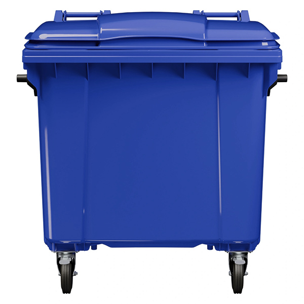 Передвижной мусорный контейнер 1100 л. с крышкой без педали