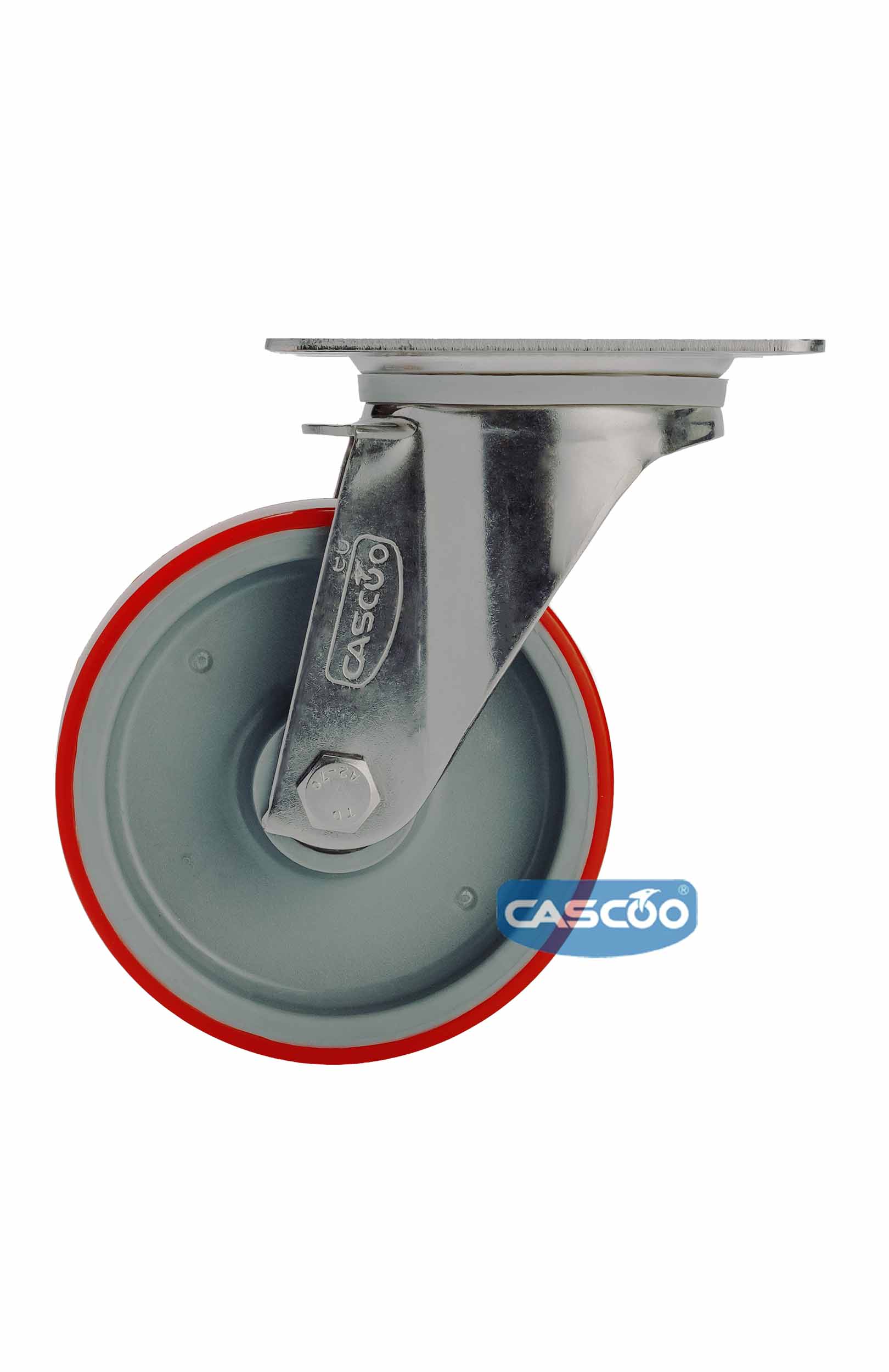 Колесо CASCOO поворотное из нержавейки (d=100мм, г/п=150кг), полиуретан / полиамид, Германия