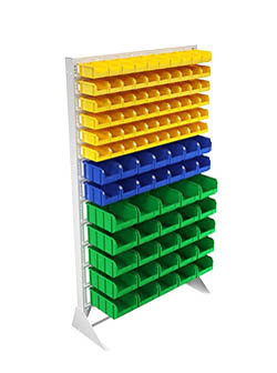 Стеллажи с пластиковыми ящиками