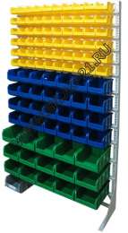 Стойка с пластиковыми ящиками B1-06-04-03 односторонняя 1150х2020