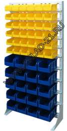 Стойка с пластиковыми ящиками А1-06-05-00 односторонняя 735х1500