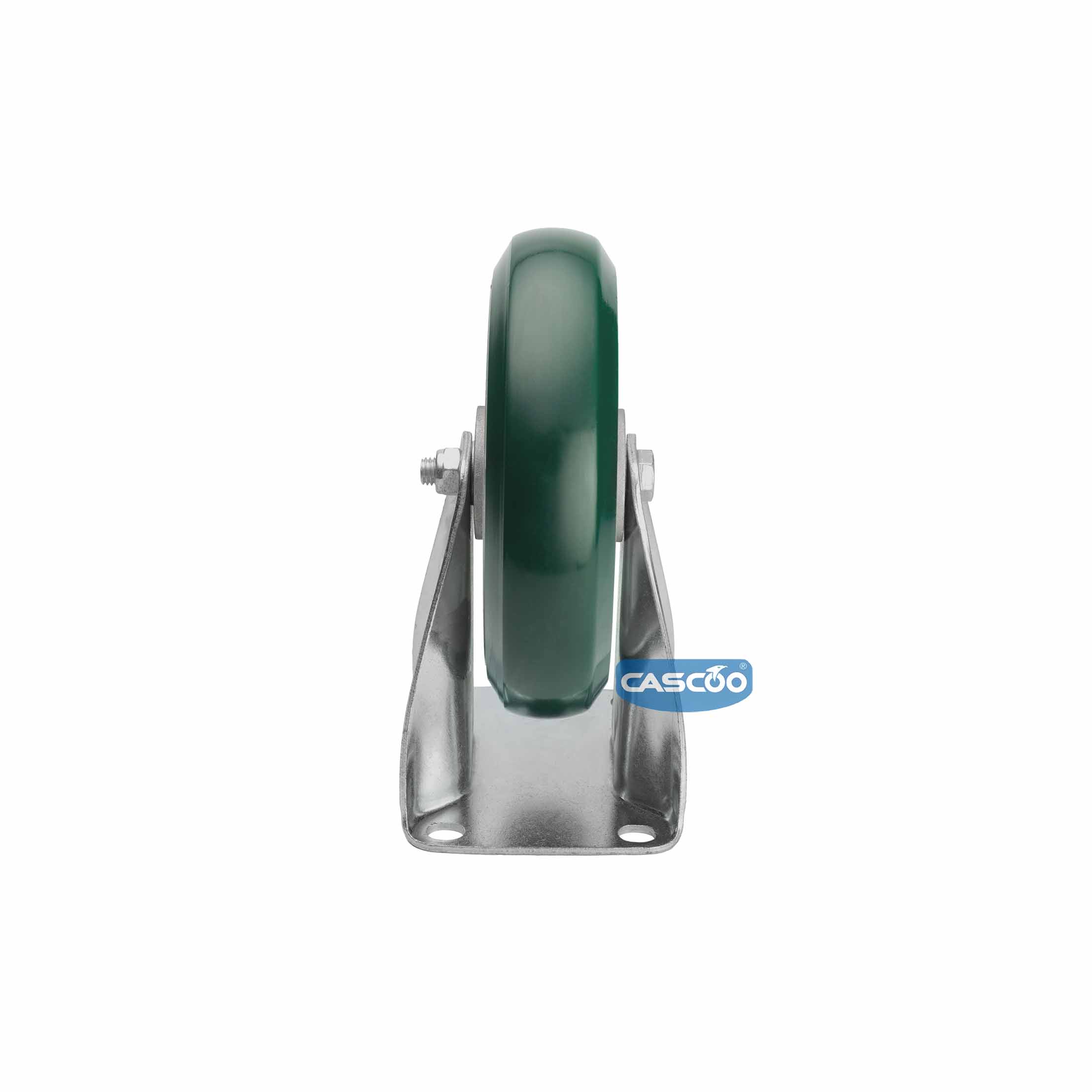 Колесо CASCOO фиксированное, (d=200мм, г/п=700кг) зеленый полиуретан/алюминий, Германия