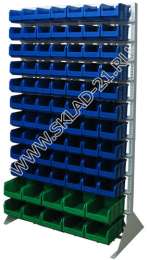 Стойка с пластиковыми ящиками B1-00-10-02 односторонняя 1150х2000