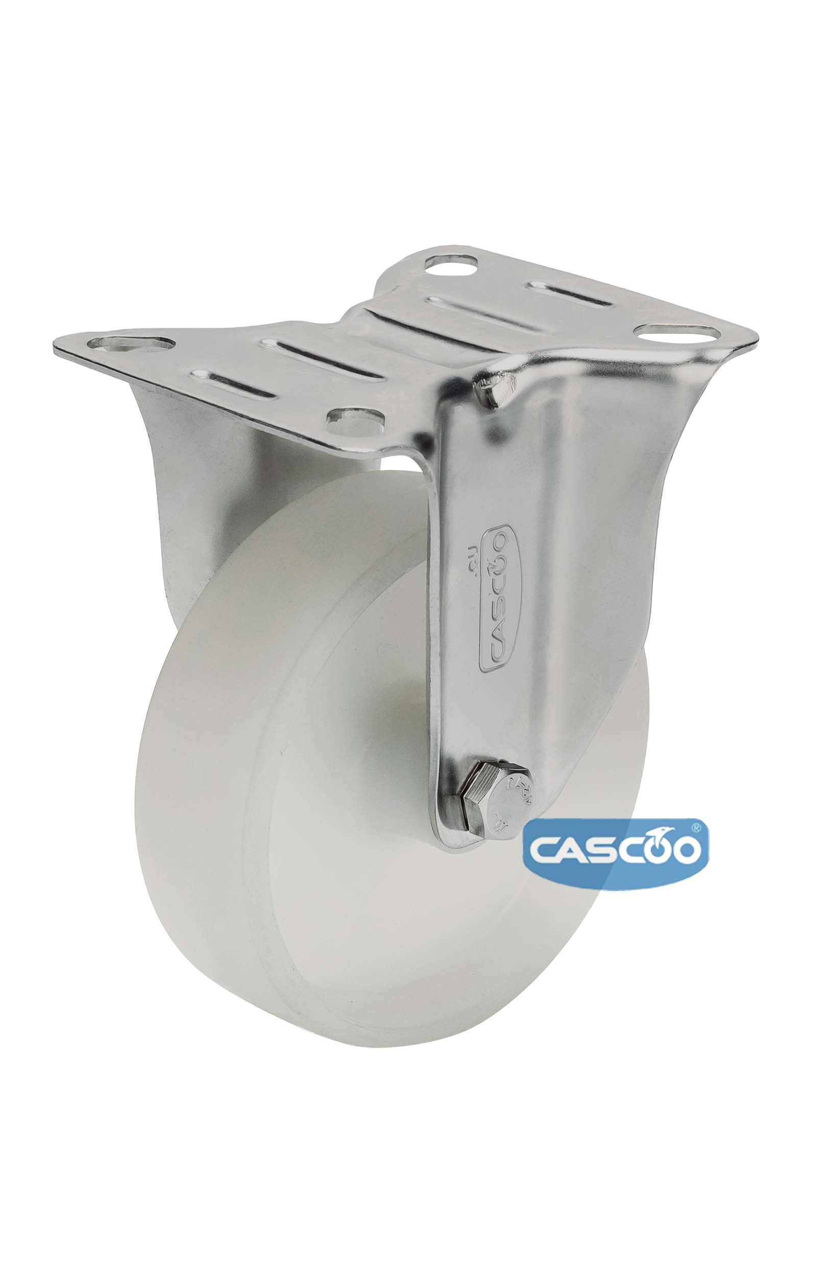 Колесо CASCOO фиксированное из нержавейки (d=80мм, г/п=130кг), полиамид, Германия