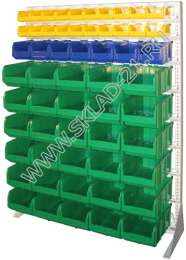 Стойка с пластиковыми ящиками C1-02-01-06 односторонняя 1150х1500