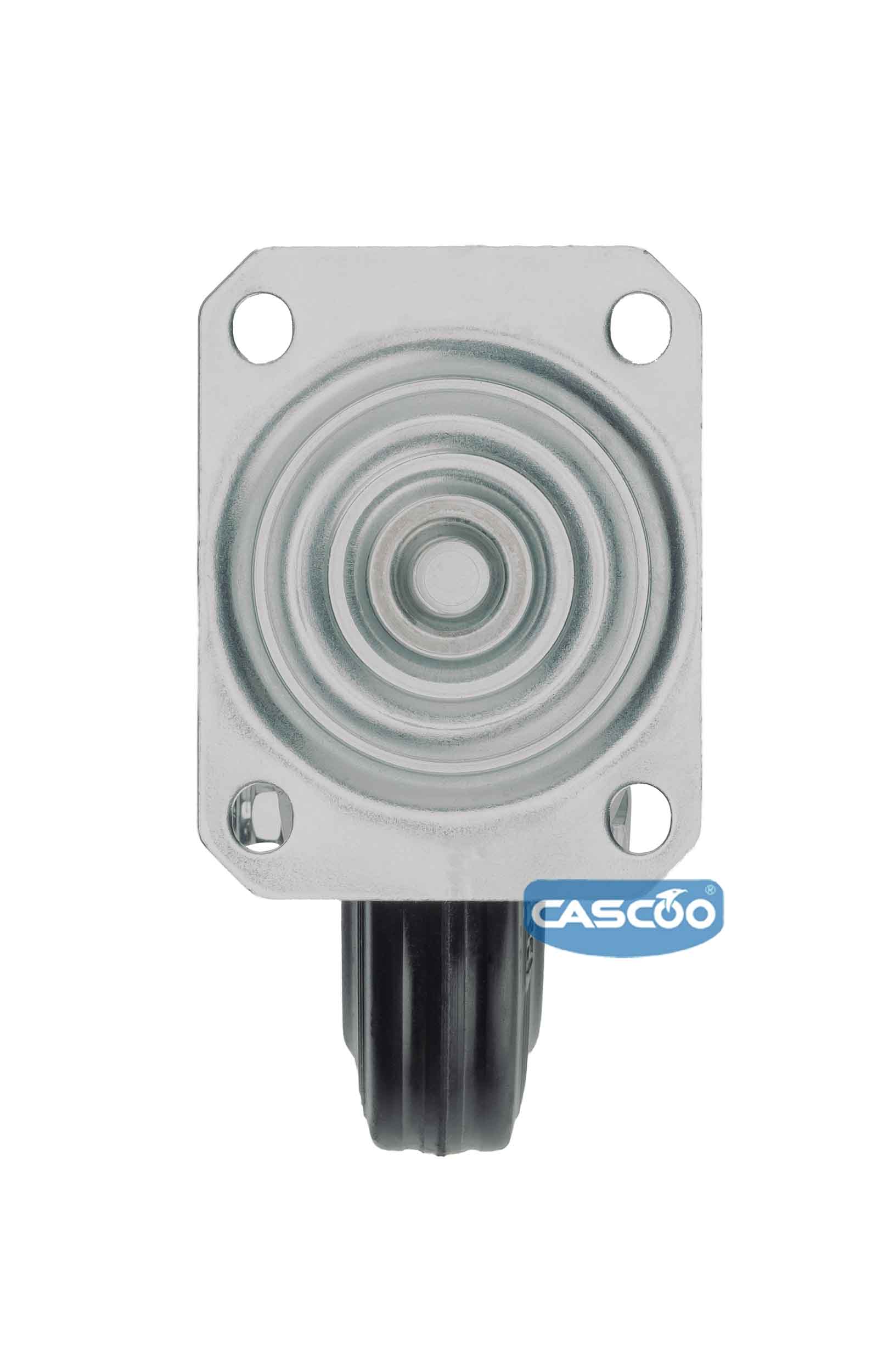 Колесо CASCOO поворотное, (d=125мм, г/п=100кг) резина/сталь, Германия