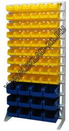 Стойка с пластиковыми ящиками А1-09-03-00 односторонняя 735х1500