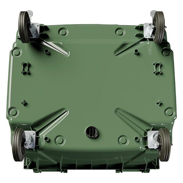 Передвижной мусорный контейнер 1100 л. с  крышкой без педали