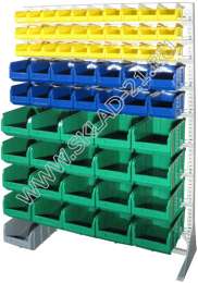 Стойка с пластиковыми ящиками C1-03-02-04 односторонняя 1150х1500