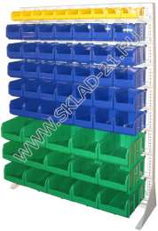 Стойка с пластиковыми ящиками C1-01-05-03 односторонняя 1150х1500