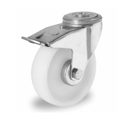 Колесо CASCOO поворотное с тормозом, (d=160мм, г/п=300кг) полиамид, Германия