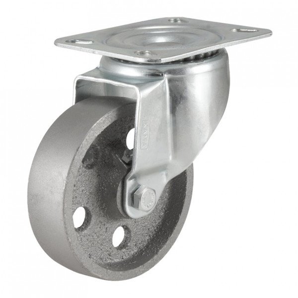 Колесо KAMA 3302-DDB-100-HT поворотное (d=100мм, г/п=150кг), чугун, Турция