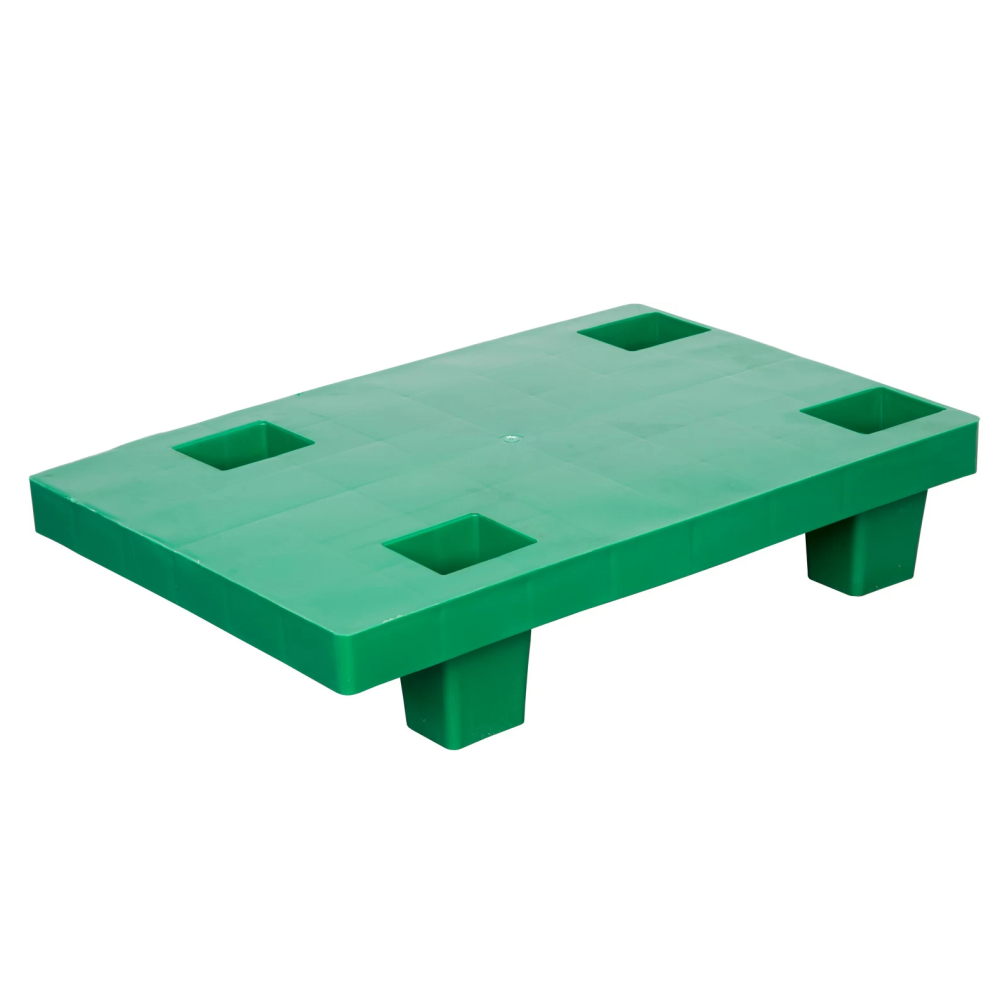 Паллет 600х400х130 (сплошной на ножках) зеленый